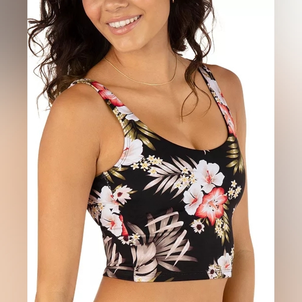 HurleyJuniors' Highland Tropics Printed Scoop-Neck Bikini. NWTs Sz L #F19 - Picture 2 of 5